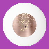 Gouden Glitter, Gouden Monogram, Zwart Script Naam Pingpongbal
