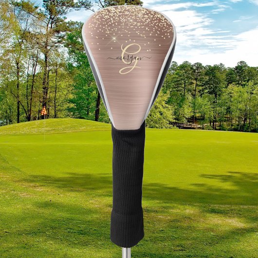 Gouden Glitter, Gouden Monogram, Zwarte Script Naa Golfheadcover