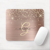 Gouden Glitter, Gouden Monogram, Zwarte Script Naa Muismat (Met muis)