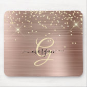 Gouden Glitter, Gouden Monogram, Zwarte Script Naa Muismat (Voorkant)