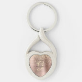 Gouden Glitter, Gouden Monogram, Zwarte Script Naa Sleutelhanger (Voorkant)