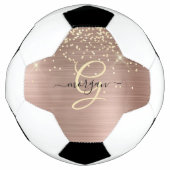Gouden Glitter, Gouden Monogram, Zwarte Script Naa Voetbal (Voorkant)