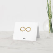 Gouden Glitter Gouden Oneindigheid Dank Je Kaart (Achterkant)