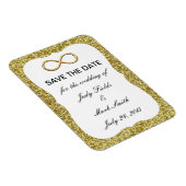 Gouden Glitter Gouden Oneindigheid Save The Date M Magneet (Rechterzijde)