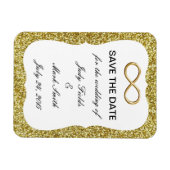 Gouden Glitter Gouden Oneindigheid Save The Date M Magneet (Horizontaal)