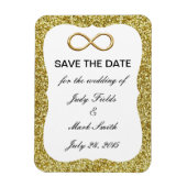 Gouden Glitter Gouden Oneindigheid Save The Date M Magneet (Verticaal)