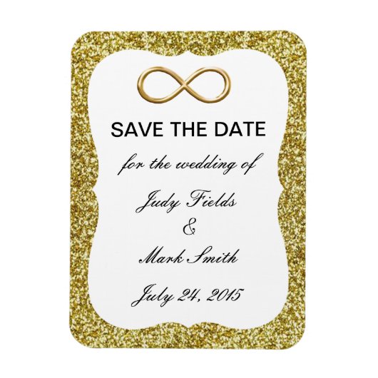 Gouden Glitter Gouden Oneindigheid Save The Date M Magneet (Verticaal)