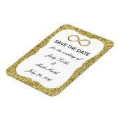 Gouden Glitter Gouden Oneindigheid Save The Date M Magneet (Linkerzijde)