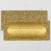 Gouden Glitter Gouden Ticket Feest Kaart (Voorkant / Achterkant)