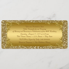 Gouden Glitter Gouden Ticket Feest Kaart