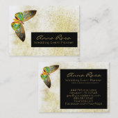 ** Gouden Glitter Gouden vergulde Vlinder Waterver Visitekaartje (Voorkant / Achterkant)