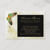 ** Gouden Glitter Gouden vergulde Vlinder Waterver Visitekaartje (Achterkant)