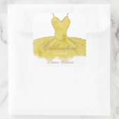Gouden Glitter Gown Quinceanera Sticker (Tas)