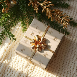 Gouden glitter grillige elegante kerstbogen cadeaupapier