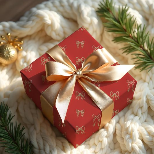 Gouden glitter grillige elegante kerstbogen cadeaupapier