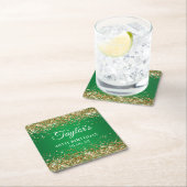 Gouden Glitter Groen 40ste verjaardag Kartonnen Onderzetters (Insitu)