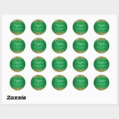 Gouden Glitter Groen 50ste verjaardag Ronde Sticker (Vel)