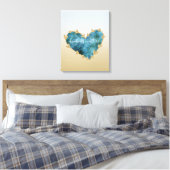 Gouden Glitter Groen Blauwgroen Aqua Blue Earth Ha Canvas Afdruk (Insitu (Slaapkamer))