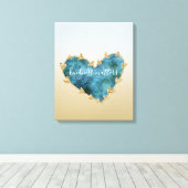 Gouden Glitter Groen Blauwgroen Aqua Blue Earth Ha Canvas Afdruk (Insitu (Houten vloer))
