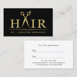 Gouden Glitter Hair Stylist Schaar Afspraak Afsprakenkaartje