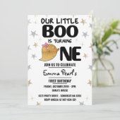 Gouden Glitter Halloween Eerste Verjaardag Meisje  Kaart (Staand voorkant)