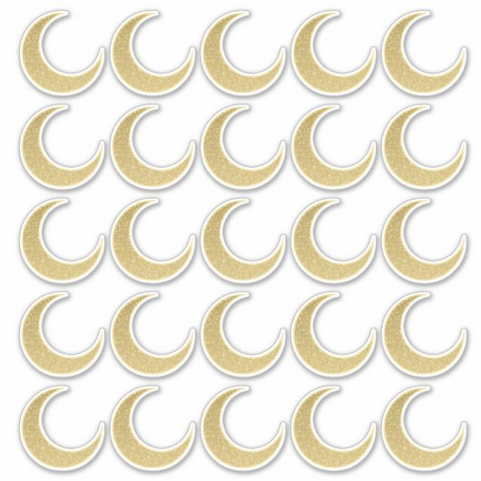 Gouden Glitter Halve Maan Sticker Set (Voorkant)