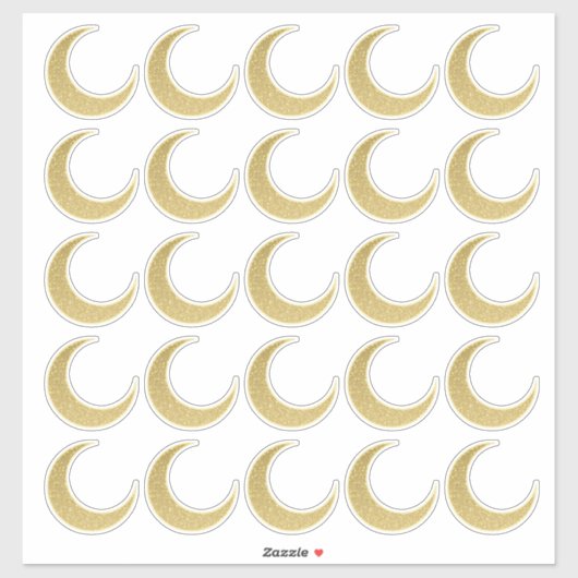 Gouden Glitter Halvemaan Sticker Set (Vel)