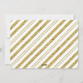 Gouden Glitter Hand Letter Peace Kerstmis Feestdagenkaart (Achterkant)