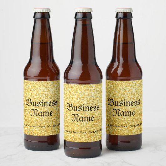 Gouden Glitter Handgeschreven Script Sjabloon Drin Bier Etiket (Flessen)