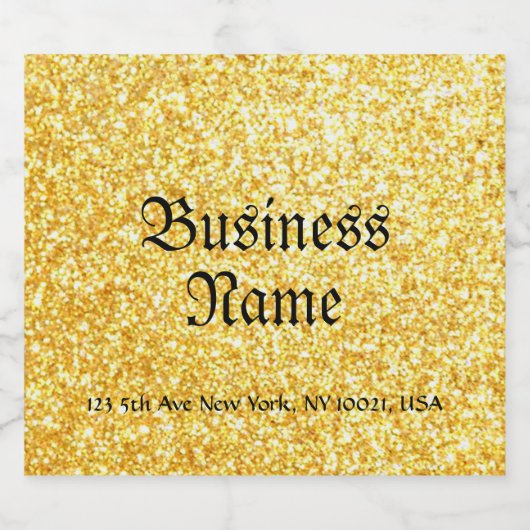 Gouden Glitter Handgeschreven Script Sjabloon Drin Bier Etiket (Enkel label)