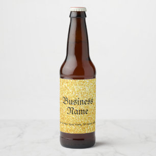 Gouden Glitter Handgeschreven Script Sjabloon Drin Bier Etiket
