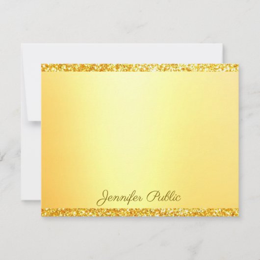 Gouden Glitter Handgeschreven Sjabloon Script Teks (Voorkant)