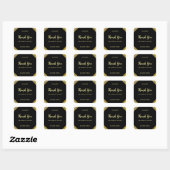 Gouden Glitter Handschrift Dank u Script Sjabloon Vierkante Sticker (Vel)