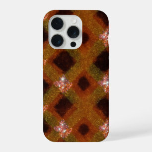 Gouden Glitter Harlekijn Lattice iPhone 15 Pro Case
