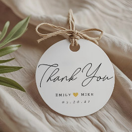 Gouden Glitter Hart Bruiloft Dank u Ronde Bedankjes Labels