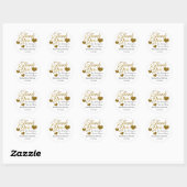 Gouden Glitter Hart Dank u bruiloft gunst Ronde Sticker (Vel)