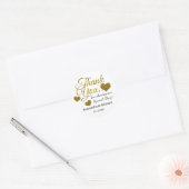 Gouden Glitter Hart Dank u bruiloft gunst Ronde Sticker (Envelop)