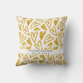 Gouden Glitter Hart Gepersonaliseerde Bruiloft Kussen (Achterkant)