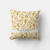 Gouden Glitter Hart Gepersonaliseerde Bruiloft Kussen (Voorkant)