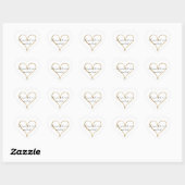Gouden Glitter Hart Liefde Hart Sticker (Vel)