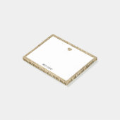 Gouden Glitter Hart & Rand met Wit Post-it® Notes (Schuin)
