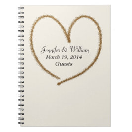 Gouden Glitter Hart Trouwgast Inschrijvingsboek Notitieboek