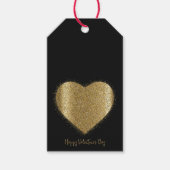 Gouden Glitter Hart Valentijnsdag Gift Label Cadeaulabel (Voorkant)