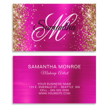 Gouden Glitter Heet Roze Folie Fancy Monogram