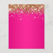 Gouden Glitter Heet Roze Ombre 60ste Verjaardag Flyer (Achterkant)