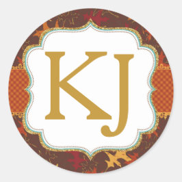 Gouden glitter herfsteiken bladeren Baby shower Ronde Sticker