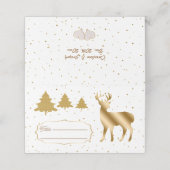 Gouden Glitter Herten & Glitter Bomen Plaats Kaart Plaatskaartje (Buitenkant ongevouwen)