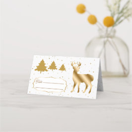 Gouden Glitter Herten & Glitter Bomen Plaats Kaart Plaatskaartje