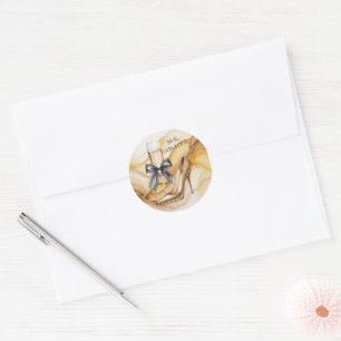 Gouden Glitter Hoge Hak 50 & Feestelijke Verjaarda Ronde Sticker