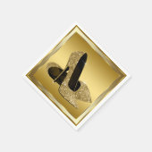 Gouden Glitter Hoge Hak Servet (Hoek)